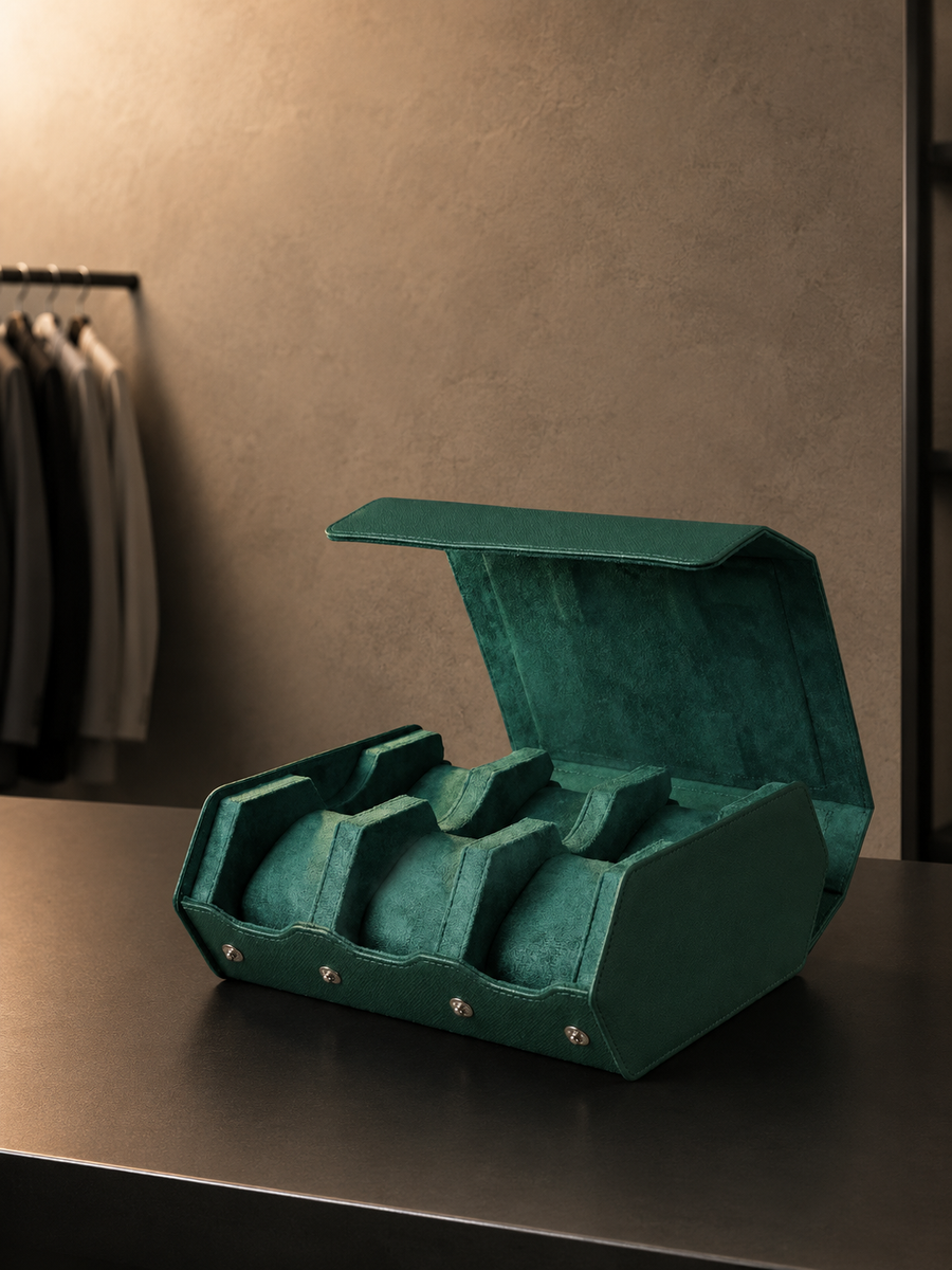 Étui de voyage 6 montres Cuir vert — vue 3
