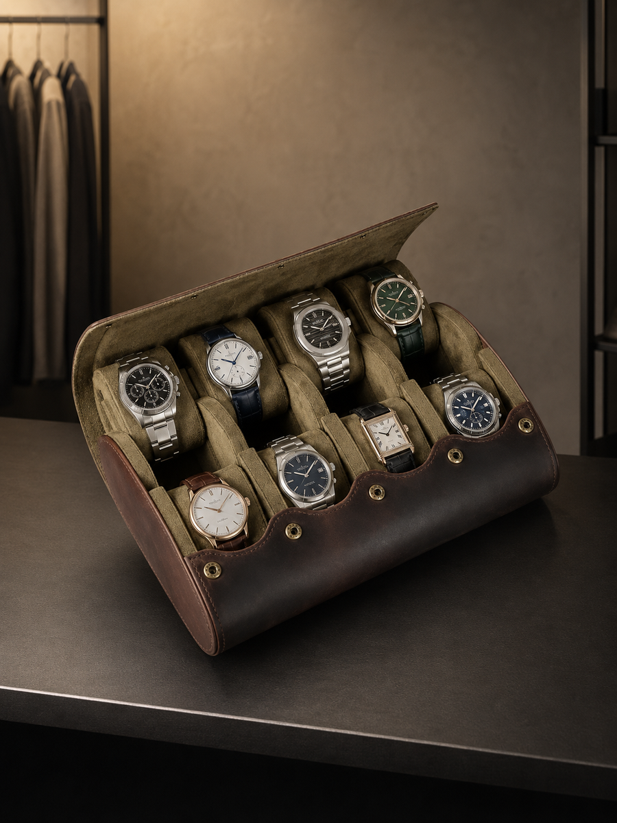 Étui de voyage 8 montres Cuir cognac — vue 2