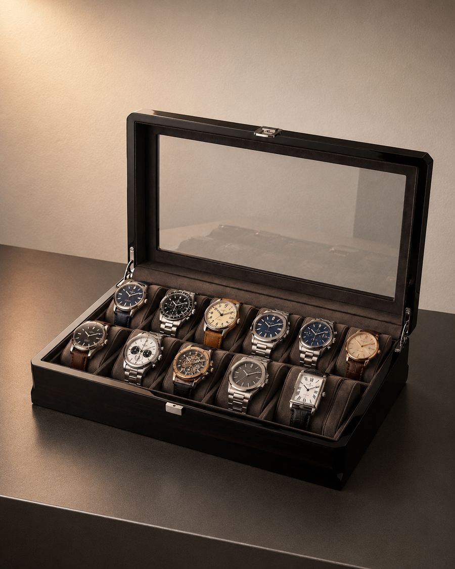 Boîte à montres 12 montres Laqué noir — vue 2
