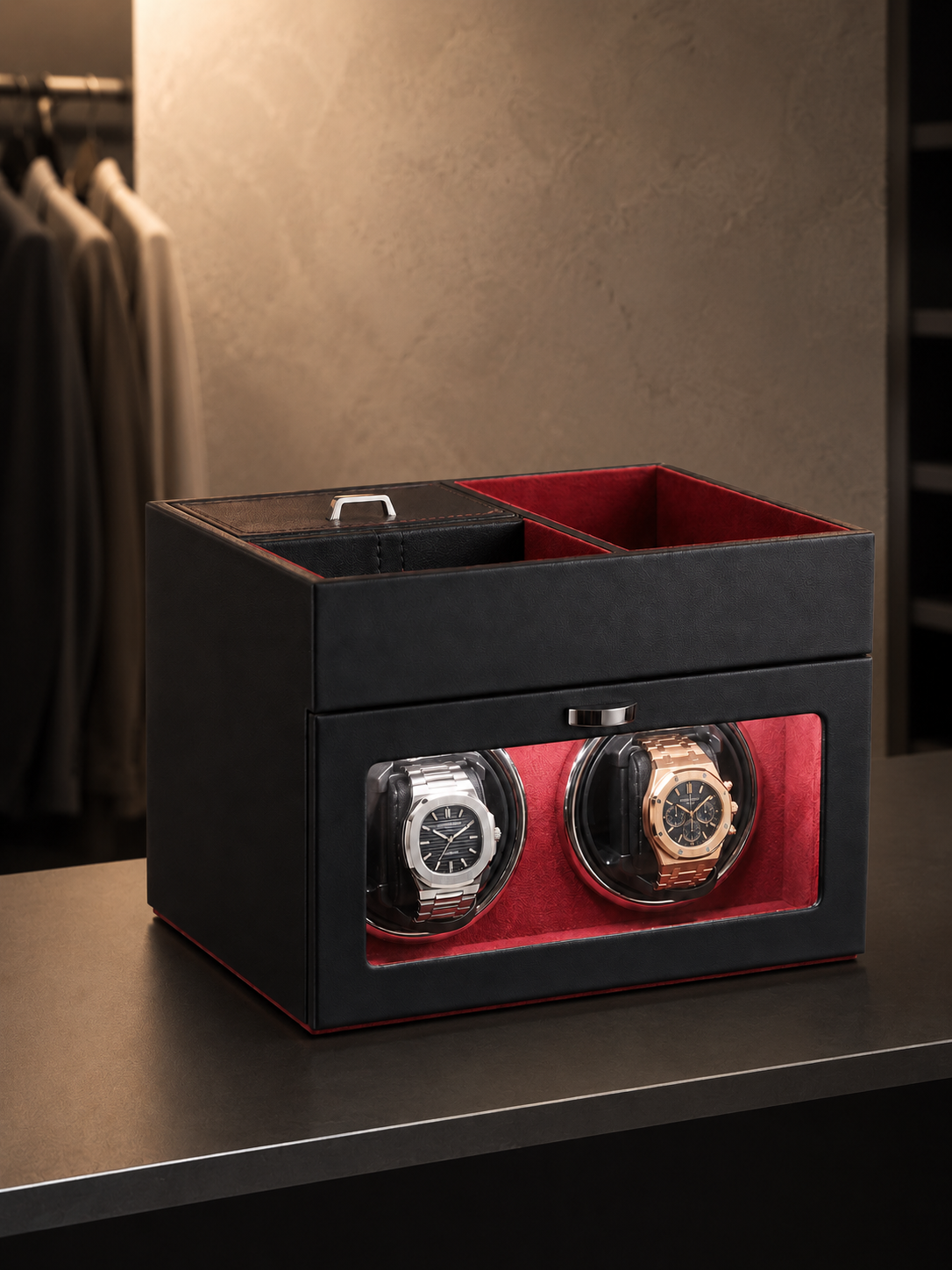 Remontoir 2 montres Écrin à bijoux rouge — vue 7