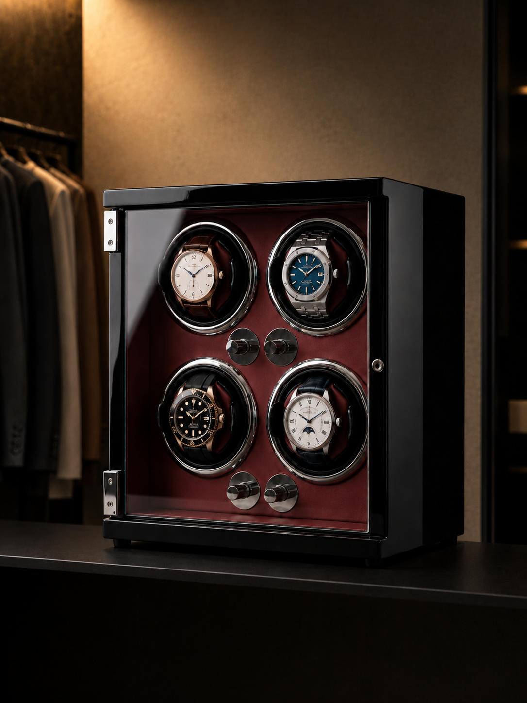 Remontoir 4 montres Laqué rouge — vue 2