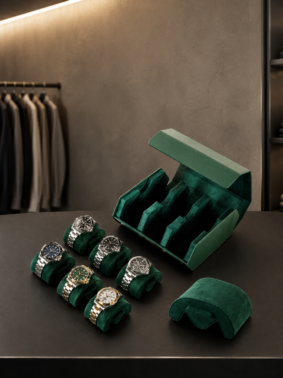 Étui de voyage 6 montres Cuir vert — vue 5