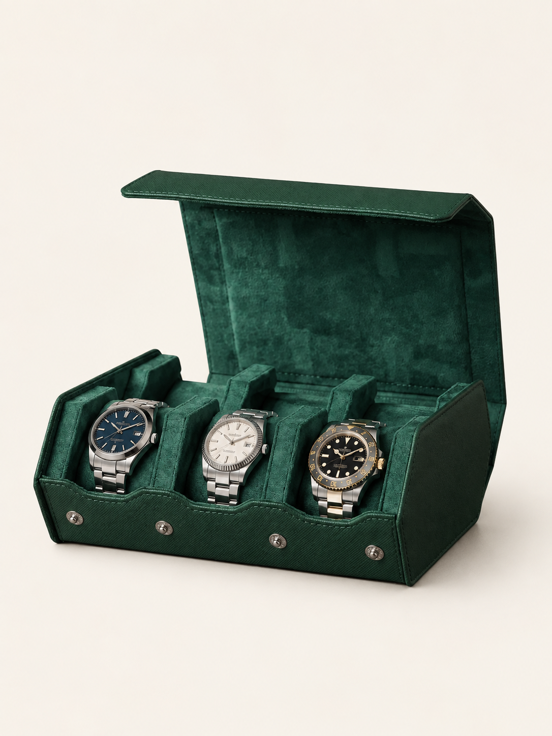 Étui de voyage 6 montres Cuir vert — vue 1