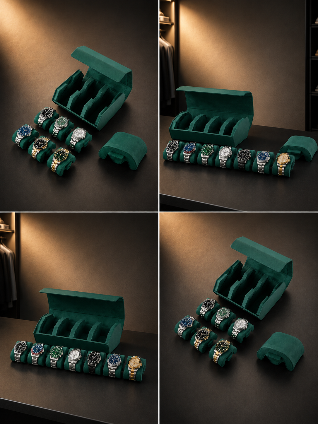 Étui de voyage 6 montres Cuir vert — vue 6
