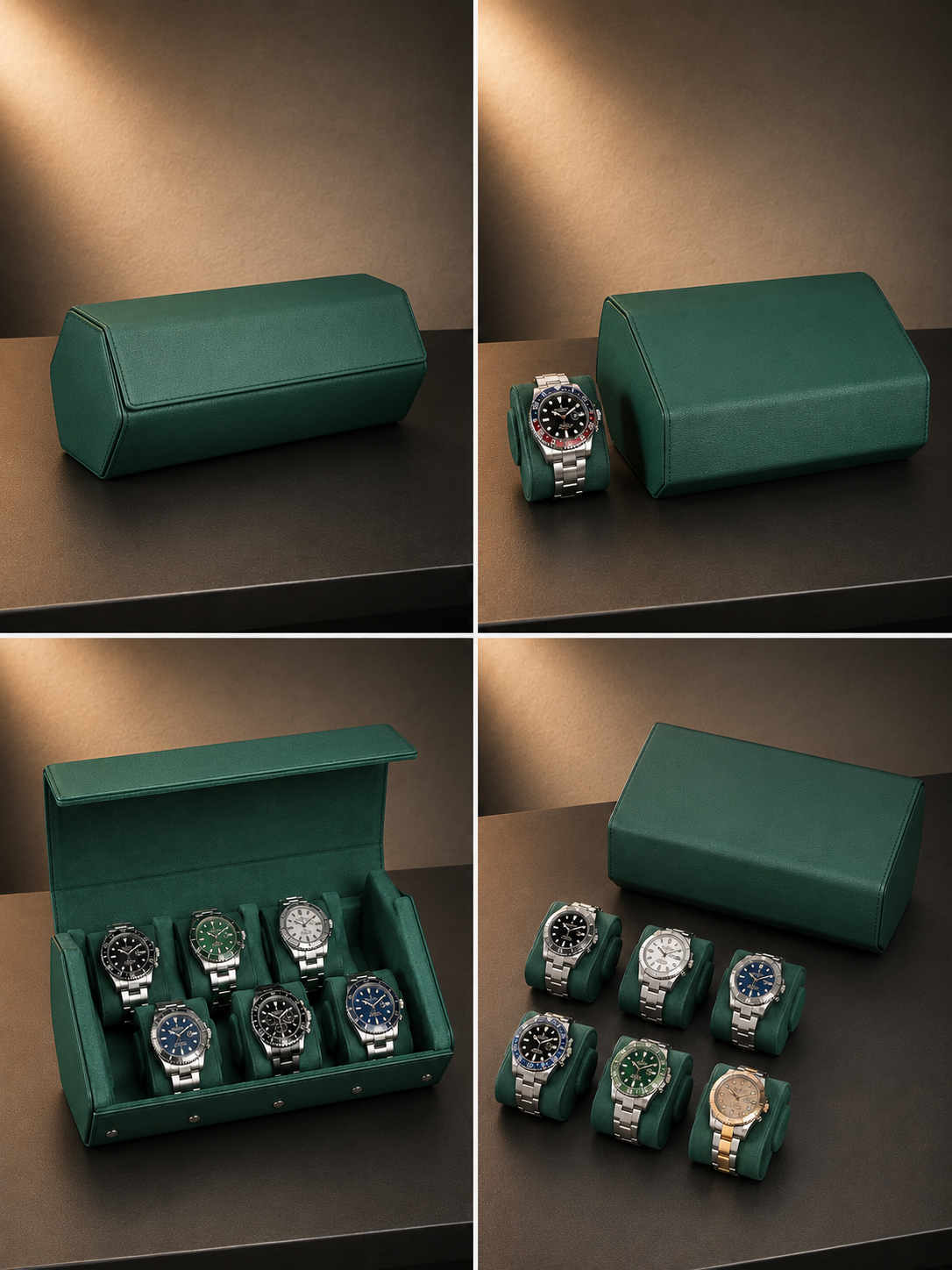 Étui de voyage 6 montres Cuir vert — vue 7