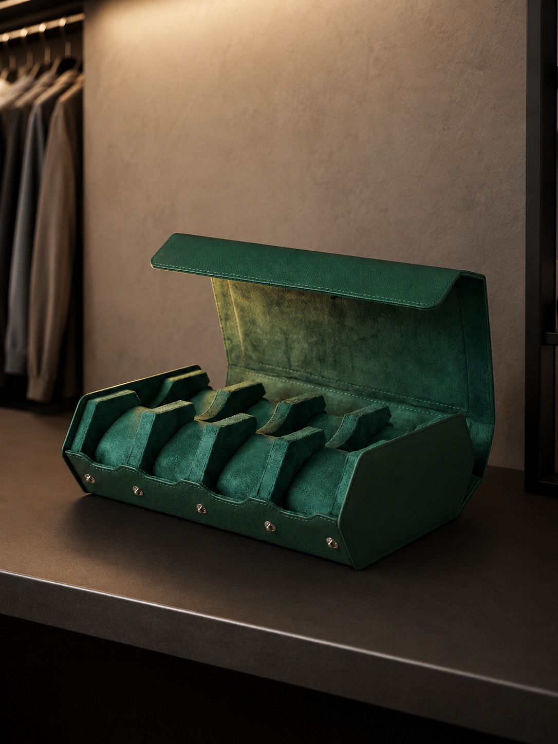 Étui de voyage 8 montres Cuir vert — vue 3