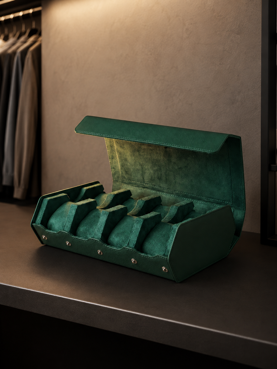 Étui de voyage 8 montres Cuir vert — vue 3