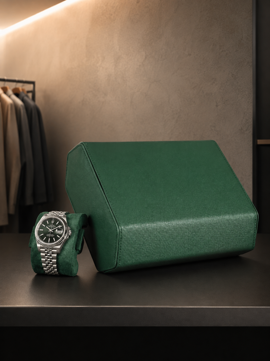 Étui de voyage 8 montres Cuir vert — vue 4