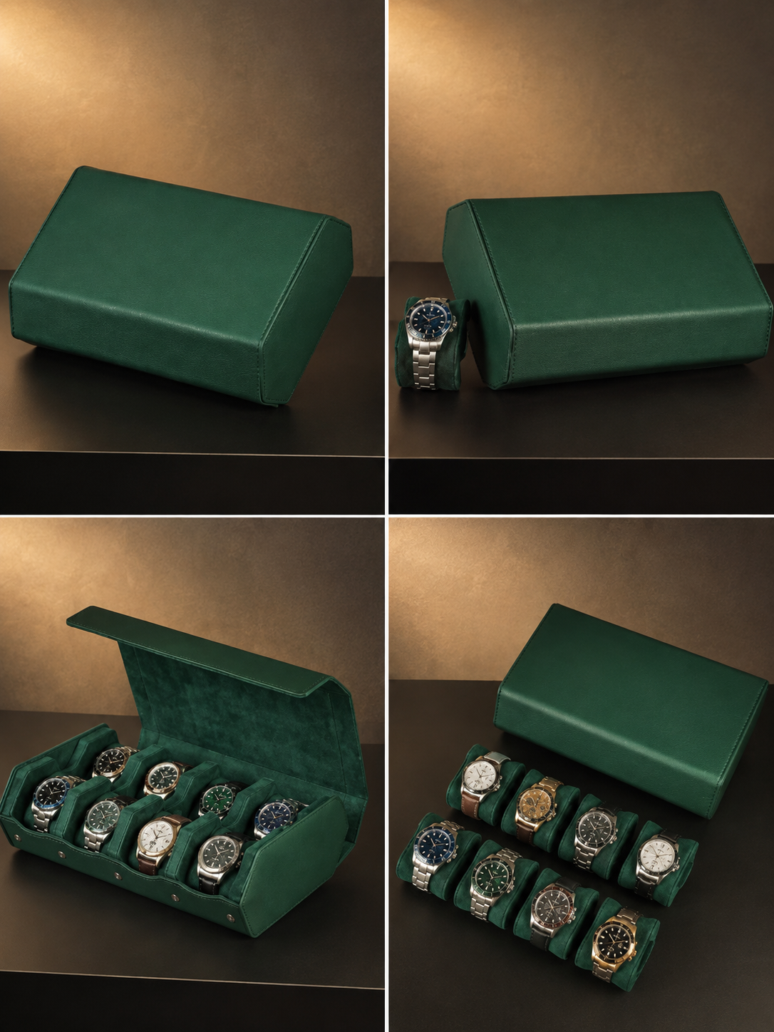 Étui de voyage 8 montres Cuir vert — vue 5