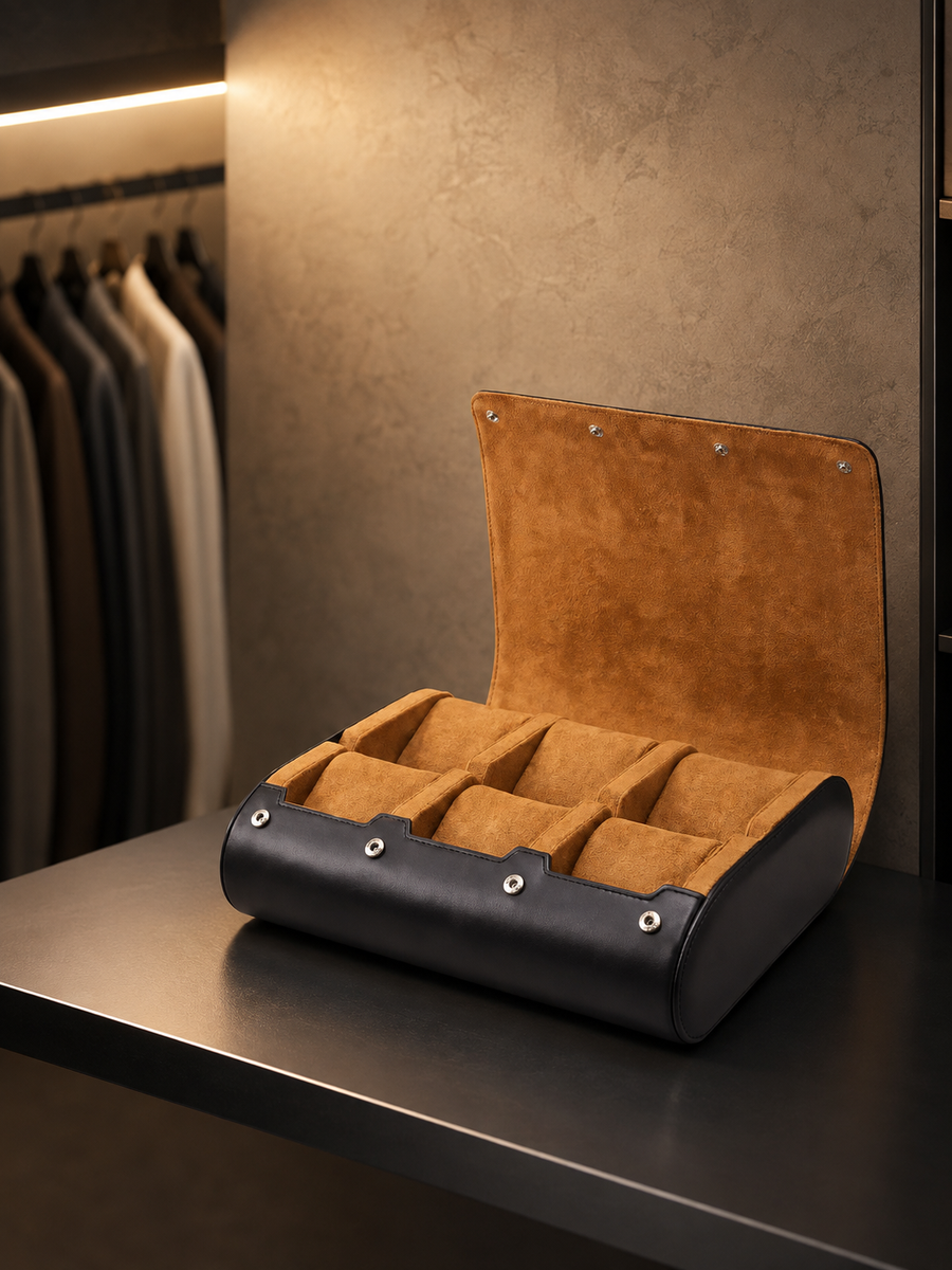 Étui de voyage 6 montres Cuir miel — vue 3