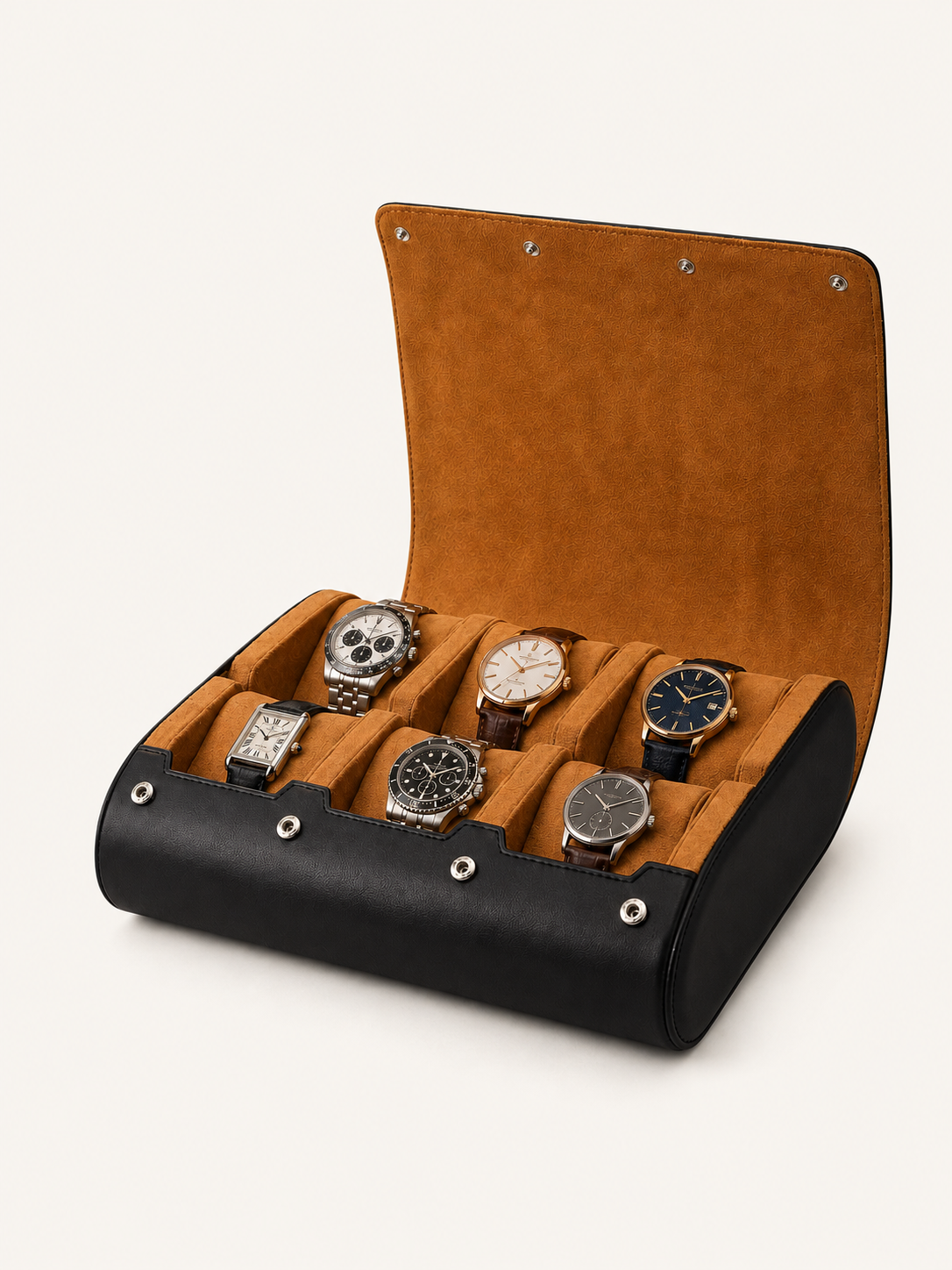 Étui de voyage 6 montres Cuir miel — vue 1