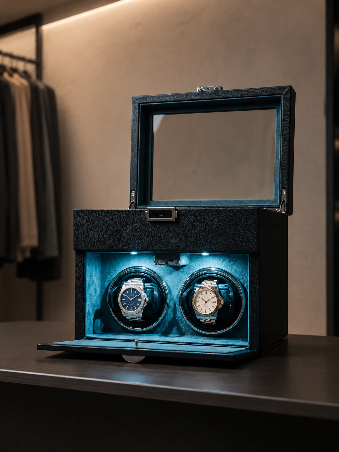 Remontoir 2 montres Grainé, coffret de rangement — vue 2