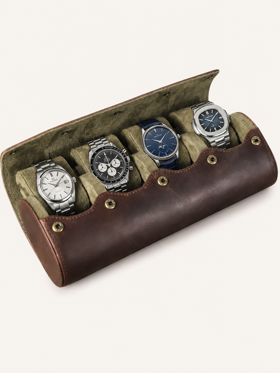 Étui de voyage 4 montres Cuir cognac — vue 1