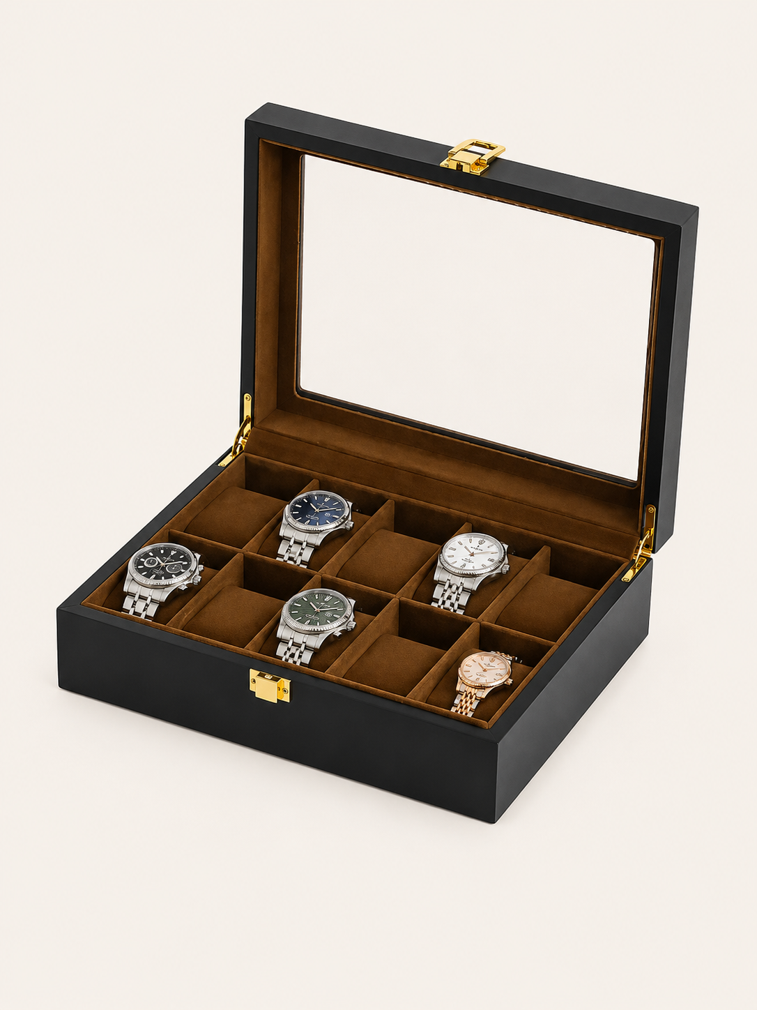 Boîte à montres 10 montres Bois clair — vue 1