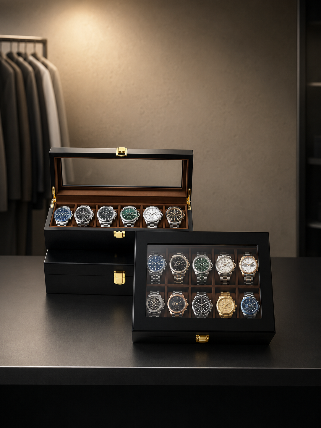 Boîte à montres 10 montres Bois clair — vue 4