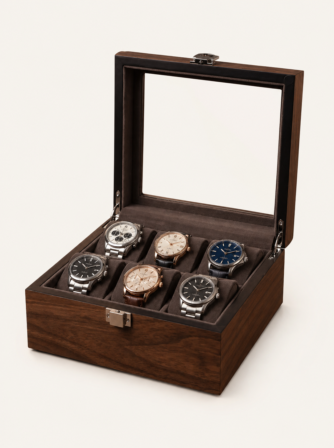 Boîte à montres 6 montres Chêne — vue 1