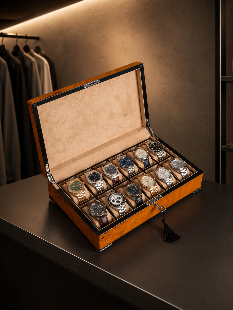 Boîte à montres 12 montres Marqueterie — vue 2