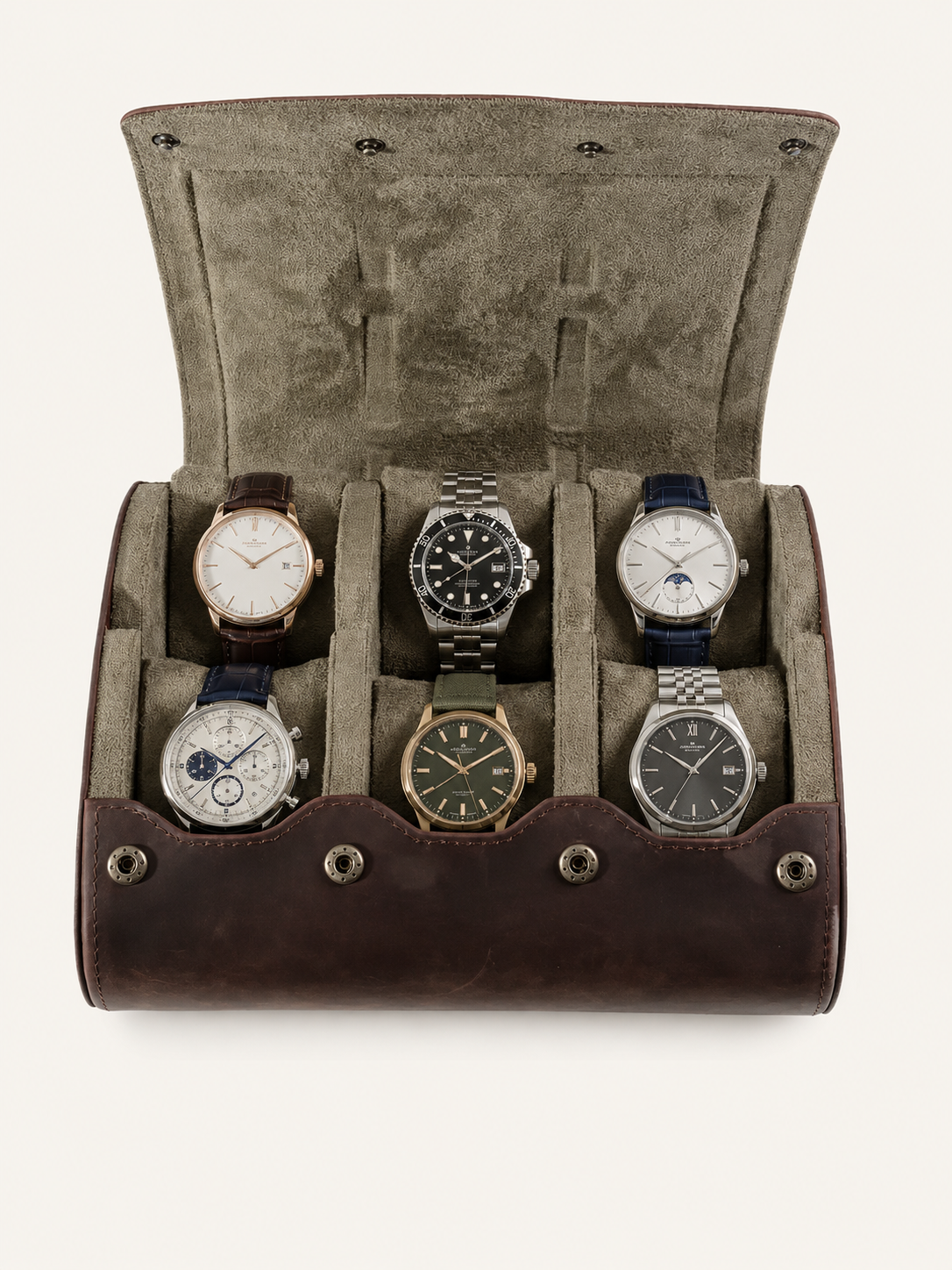 Étui de voyage 6 montres Cuir cognac — vue 1