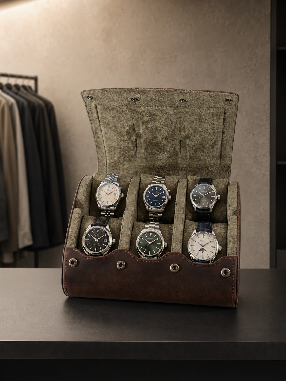 Étui de voyage 6 montres Cuir cognac — vue 4