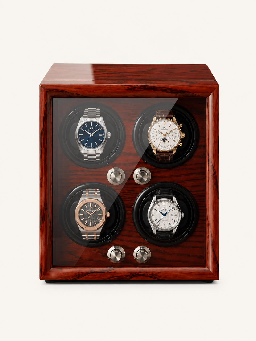 Remontoir 4 montres Chêne massif — vue 1