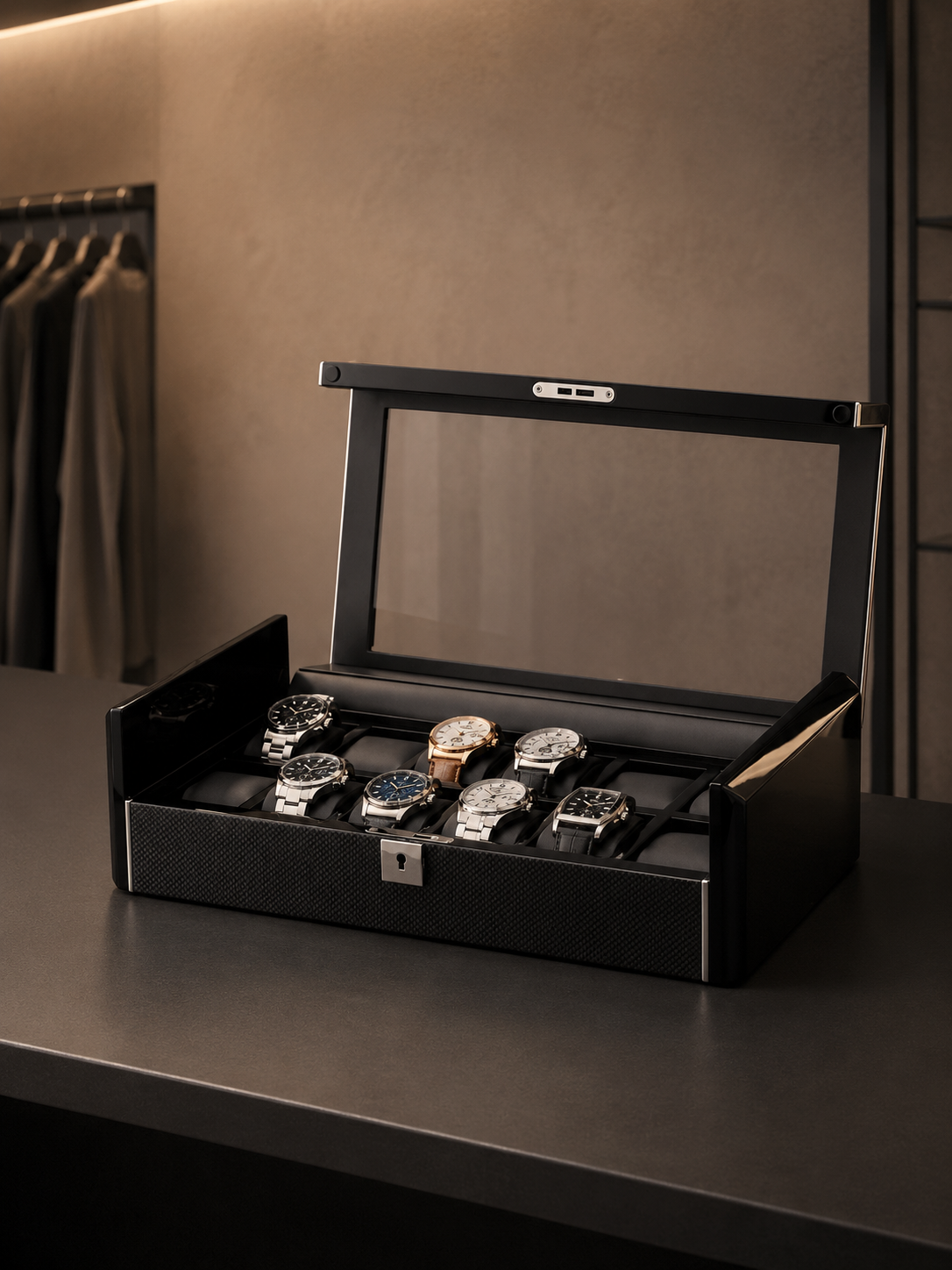 Boîte à montres 12 montres Carbone — vue 2