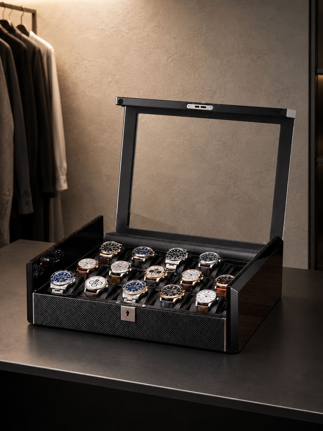 Boîte à montres 18 montres Carbone — vue 2