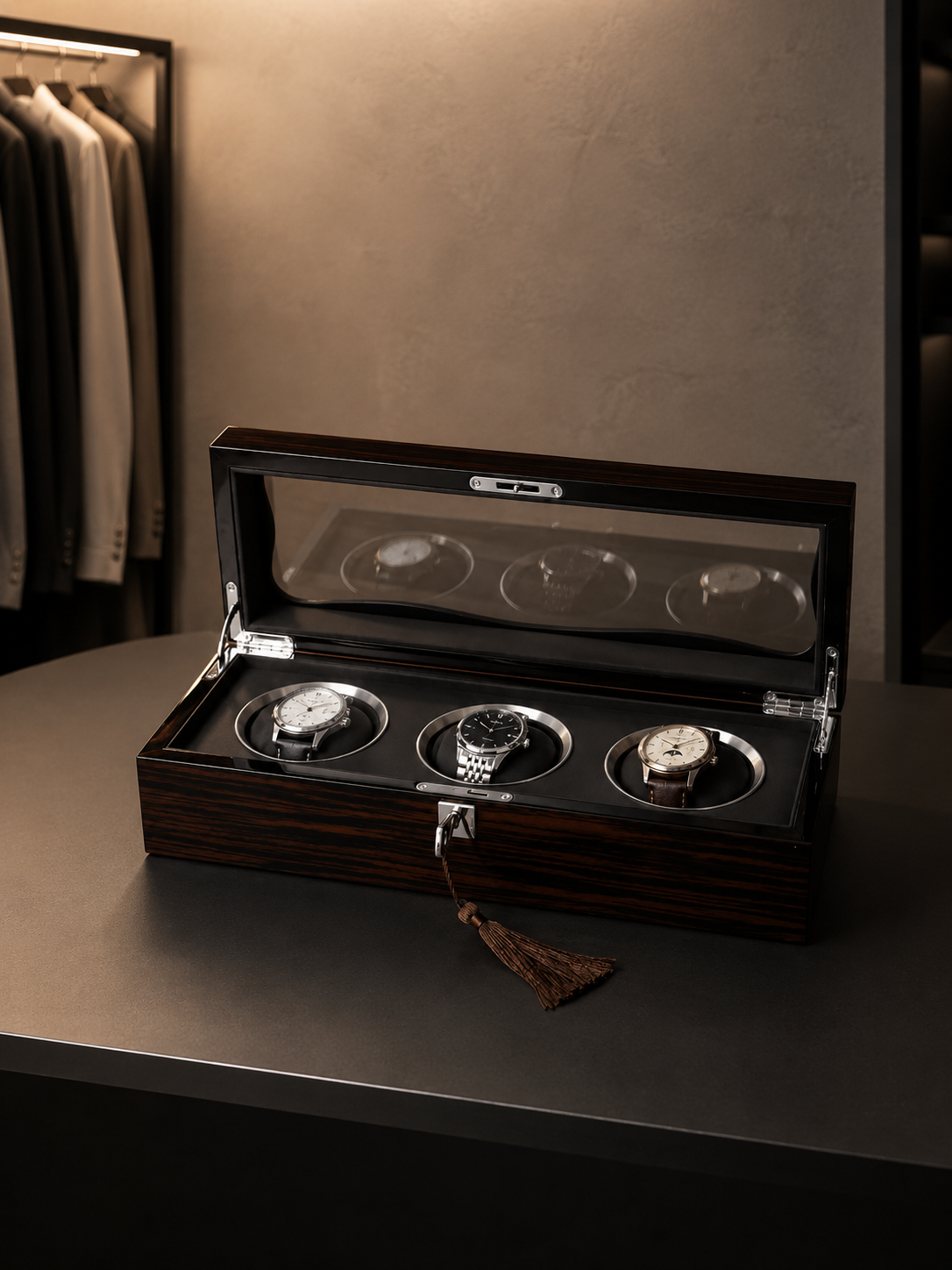 Boîte à montres 3 montres Noyer — vue 2
