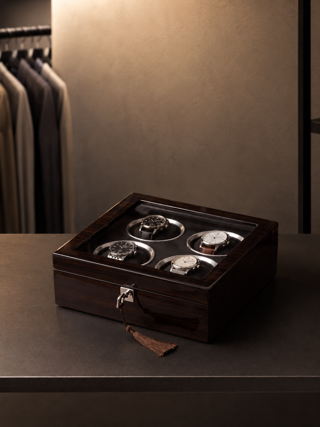 Boîte à montres 4 montres Noyer — vue 4