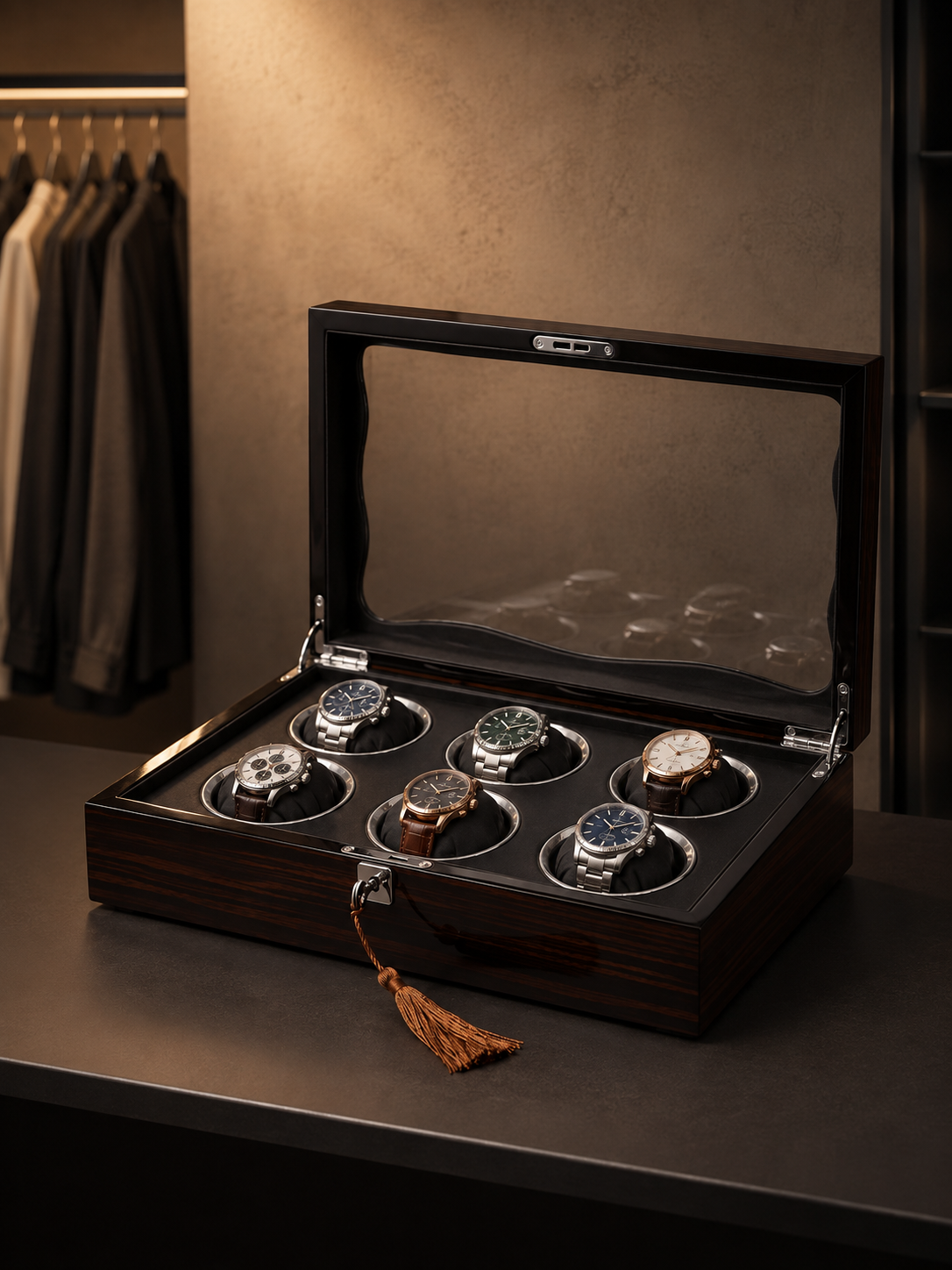 Boîte à montres 6 montres Noyer — vue 2