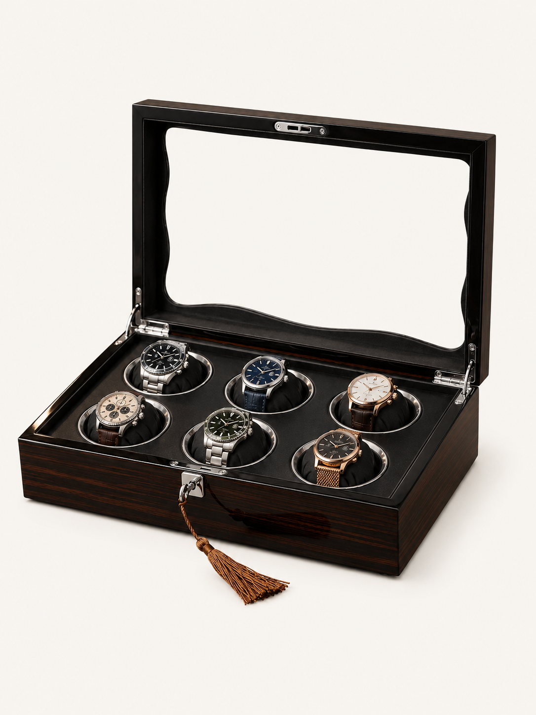 Boîte à montres 6 montres Noyer — vue 1