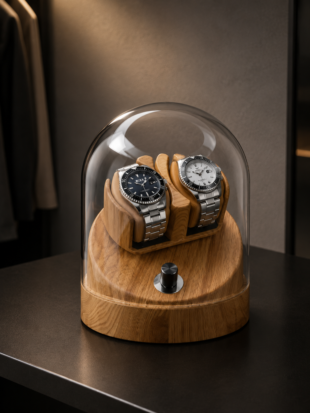 Remontoir 2 montres Bois et verre — vue 4