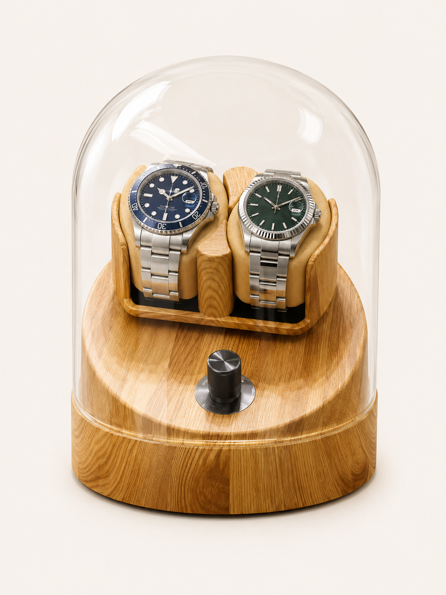 Remontoir 2 montres Bois et verre — vue 1