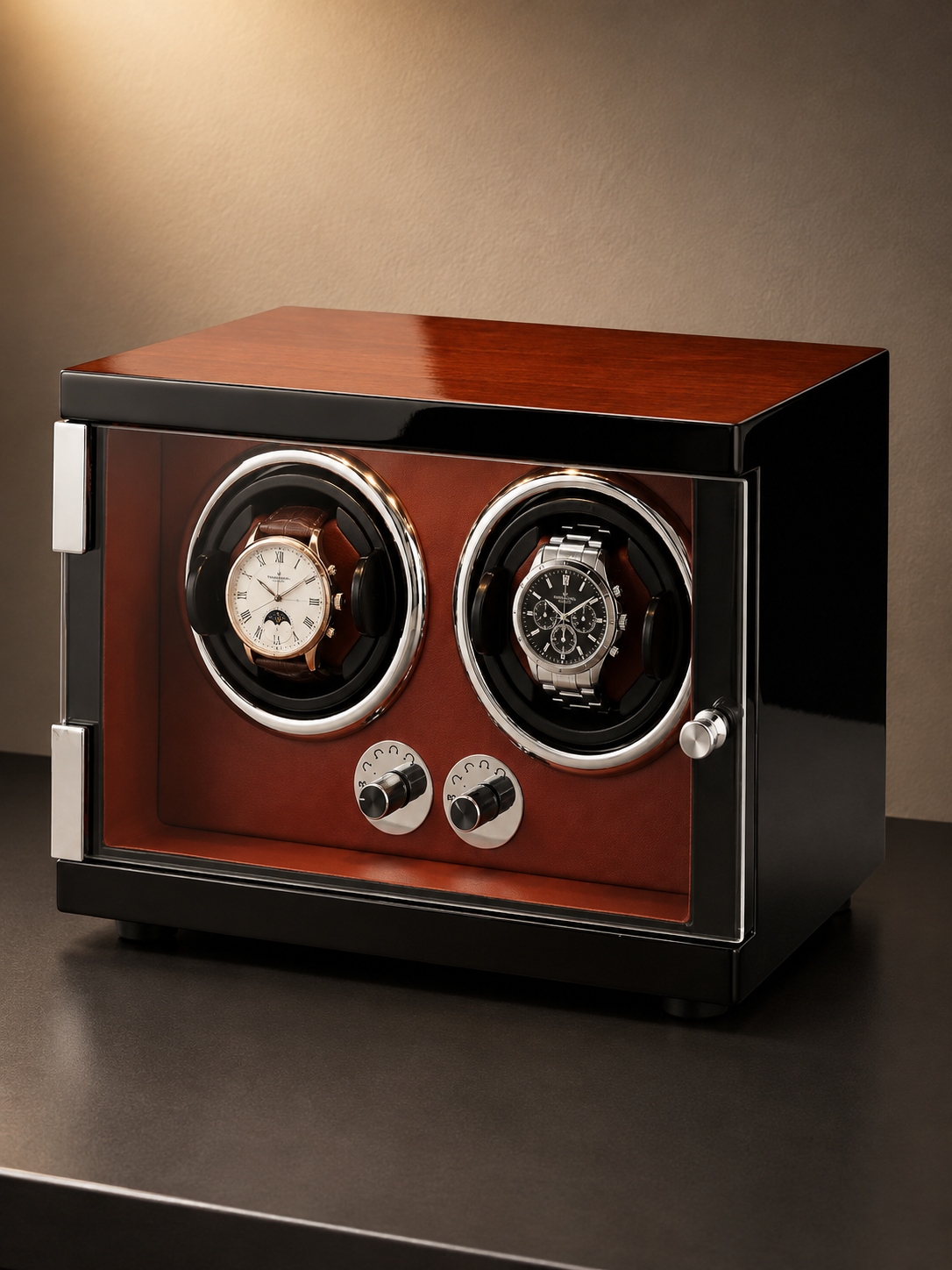 Remontoir 2 montres Laqué rouge — vue 4