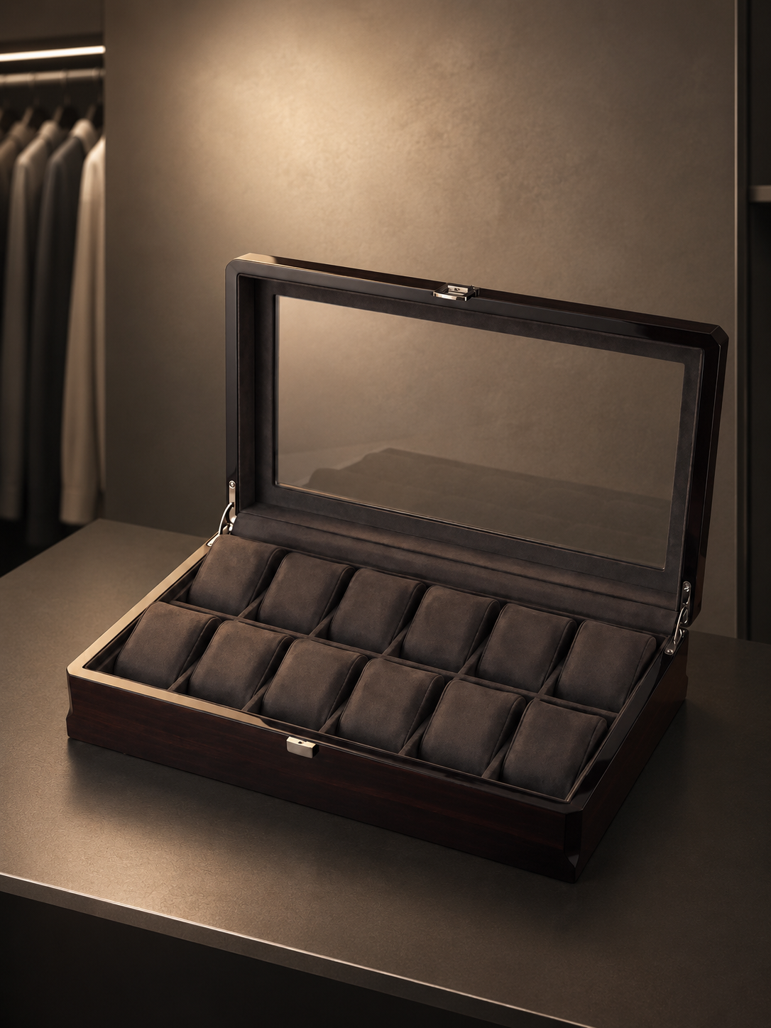 Boîte à montres 12 montres Laqué noir — vue 3