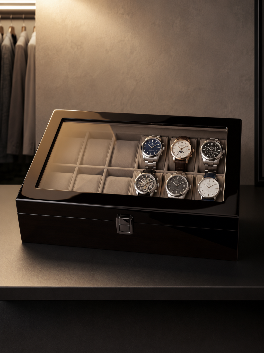 Boîte à montres 12 montres Laqué noir — vue 5