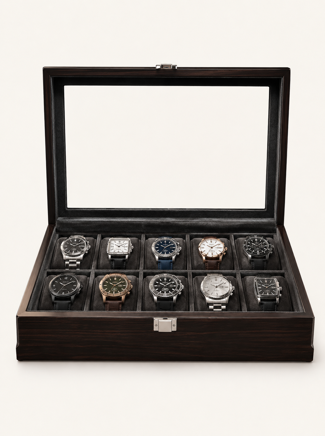 Boîte à montres 18 montres Laqué noir — vue 1