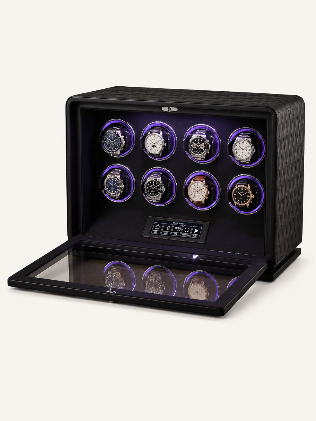 Remontoir 8 montres Cuir surpiqué — vue 1