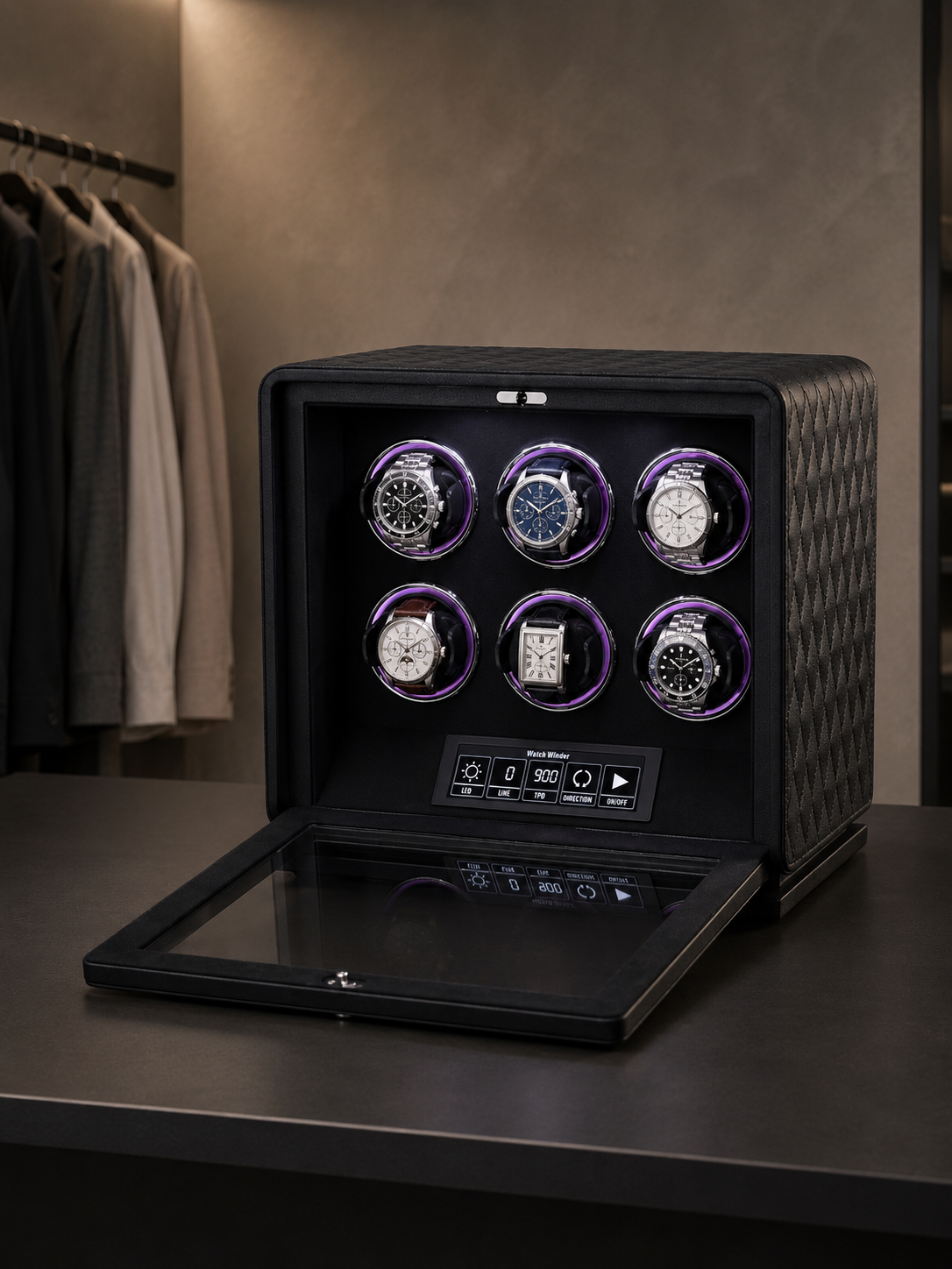 Remontoir 6 montres Cuir surpiqué — vue 7