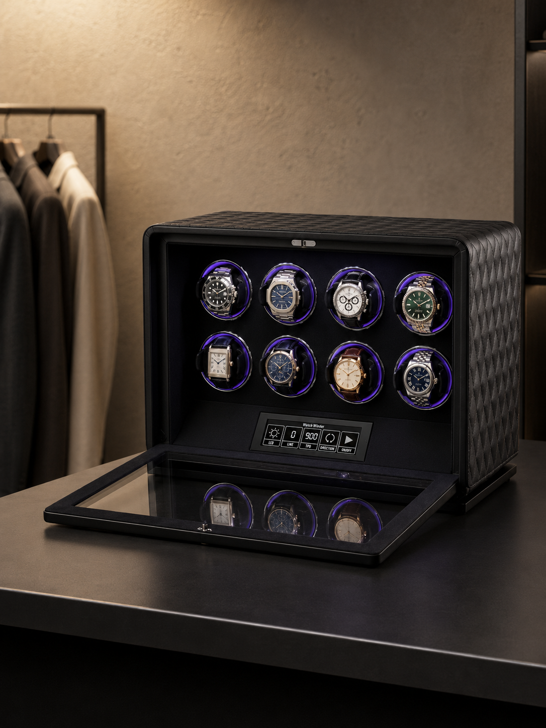 Remontoir 8 montres Cuir surpiqué — vue 7