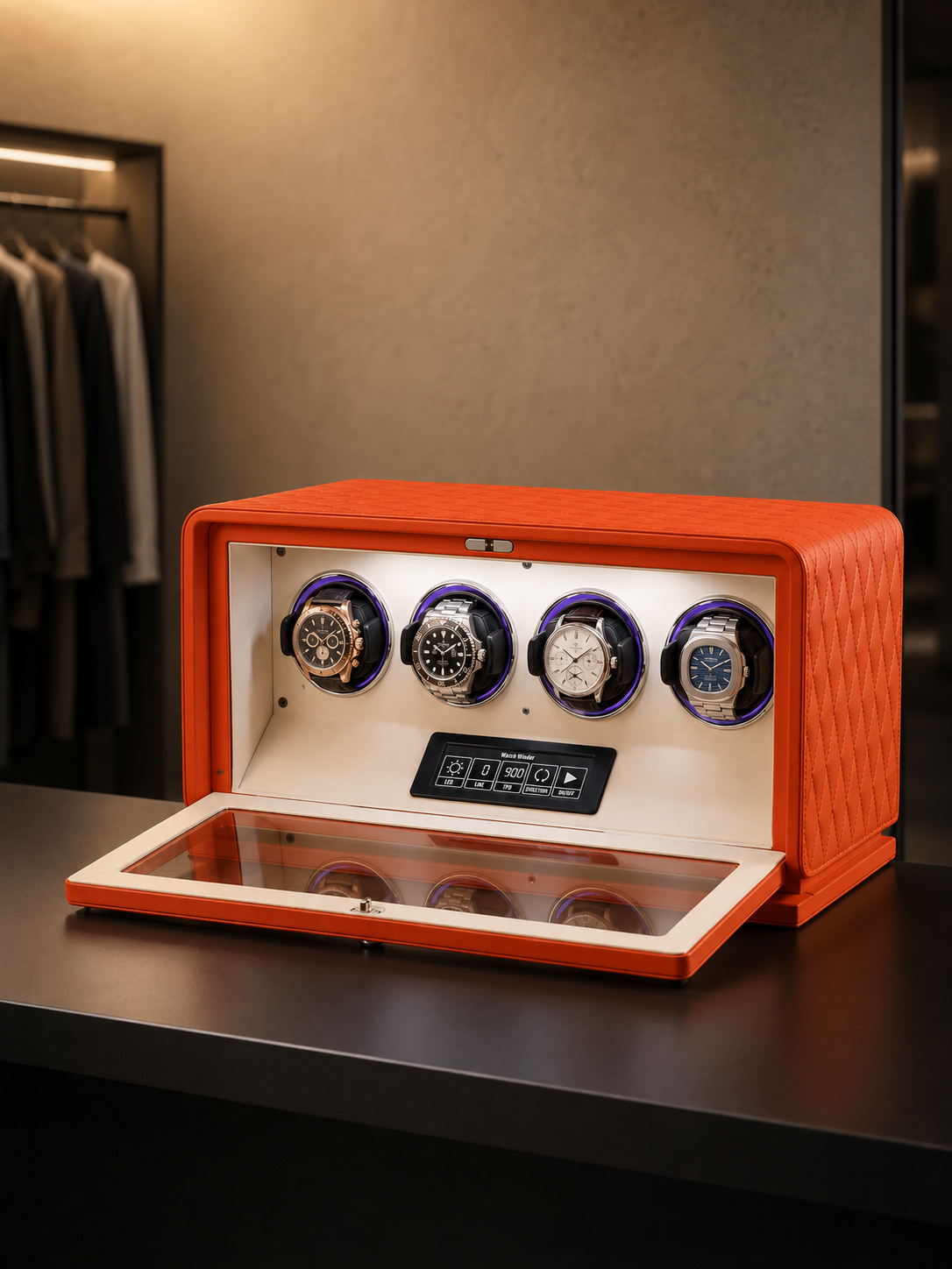 Remontoir 4 montres Cuir surpiqué — vue 4
