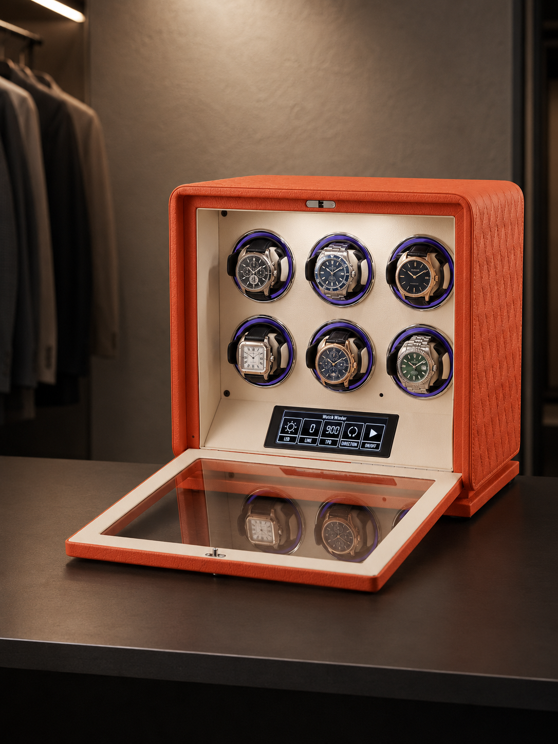 Remontoir 6 montres Cuir surpiqué — vue 4
