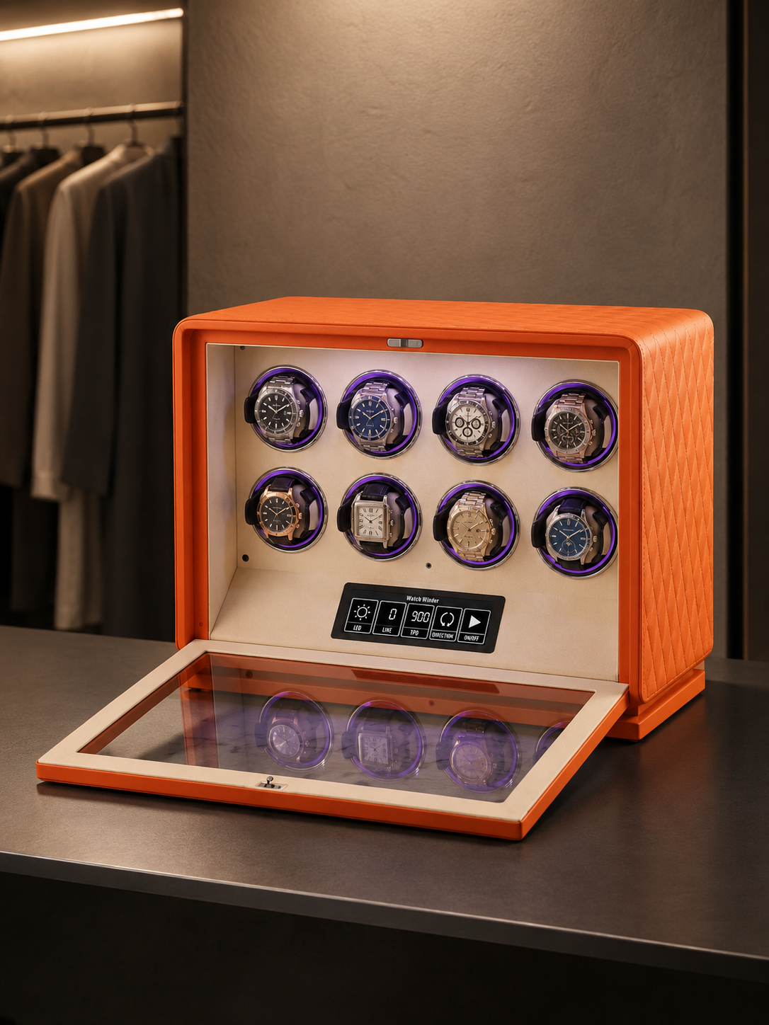 Remontoir 8 montres Cuir surpiqué — vue 4