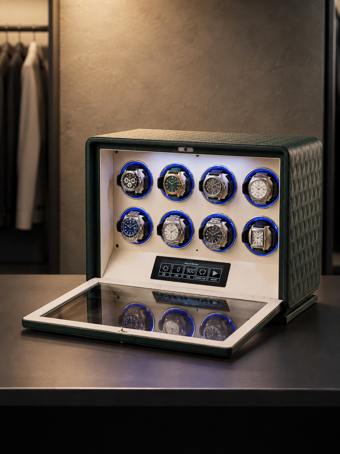 Remontoir 8 montres Cuir surpiqué — vue 9